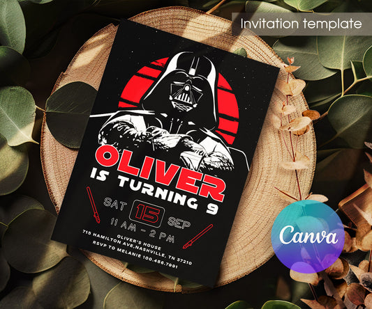 Star Wars Darth Vader customizable invitation template | Share or Print | boy | BX426