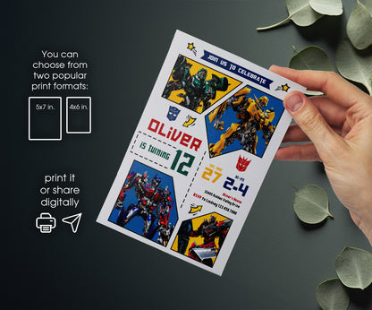 Transformers Rescue Bots customizable invitation template | Share or Print | boy | RZ682