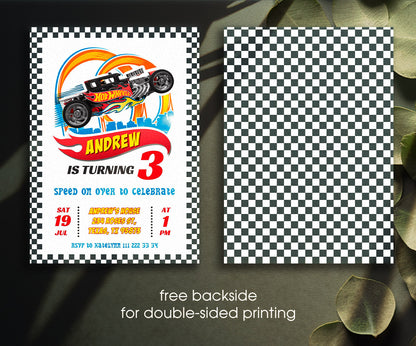 Hot Wheels Racing customizable invitation template | Share or Print | boy | VC942