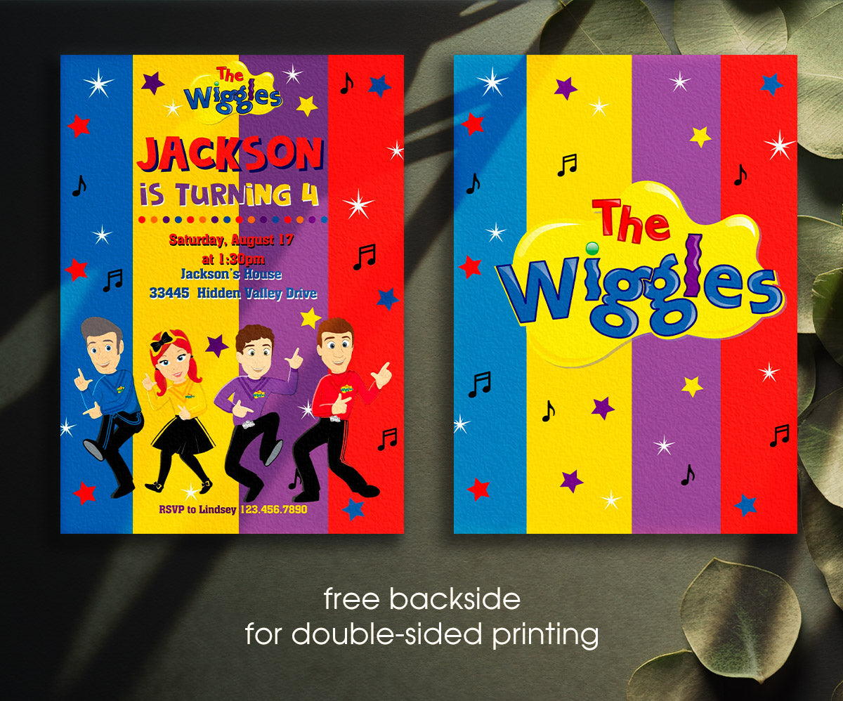 Wiggles One Finger One Thumb customizable invitation template | Share or Print | LA273