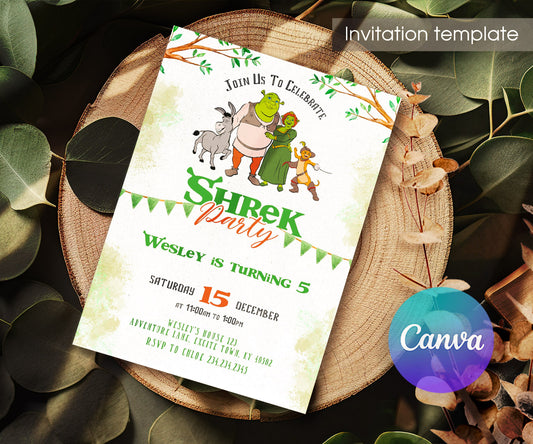 Shrek customizable invitation template | Share or Print | QW565