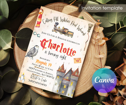 Harry Potter customizable invitation template | Share or Print | FK836