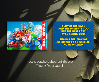 Mario Kart Gamer customizable invitation template | Share or Print | boy | WU211