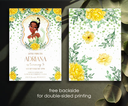 Tiana Frog Princess customizable invitation template | Share or Print | girl | KV463