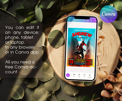 Spider Man Across the Spider-Verse customizable invitation template | Share or Print | boy | ZQ623