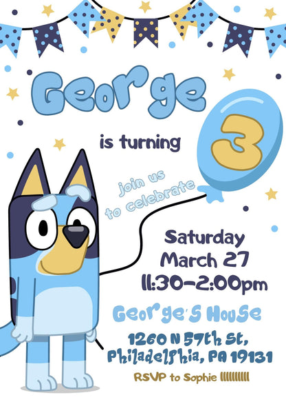 Bluey Bingo customizable invitation template | Share or Print | FD285