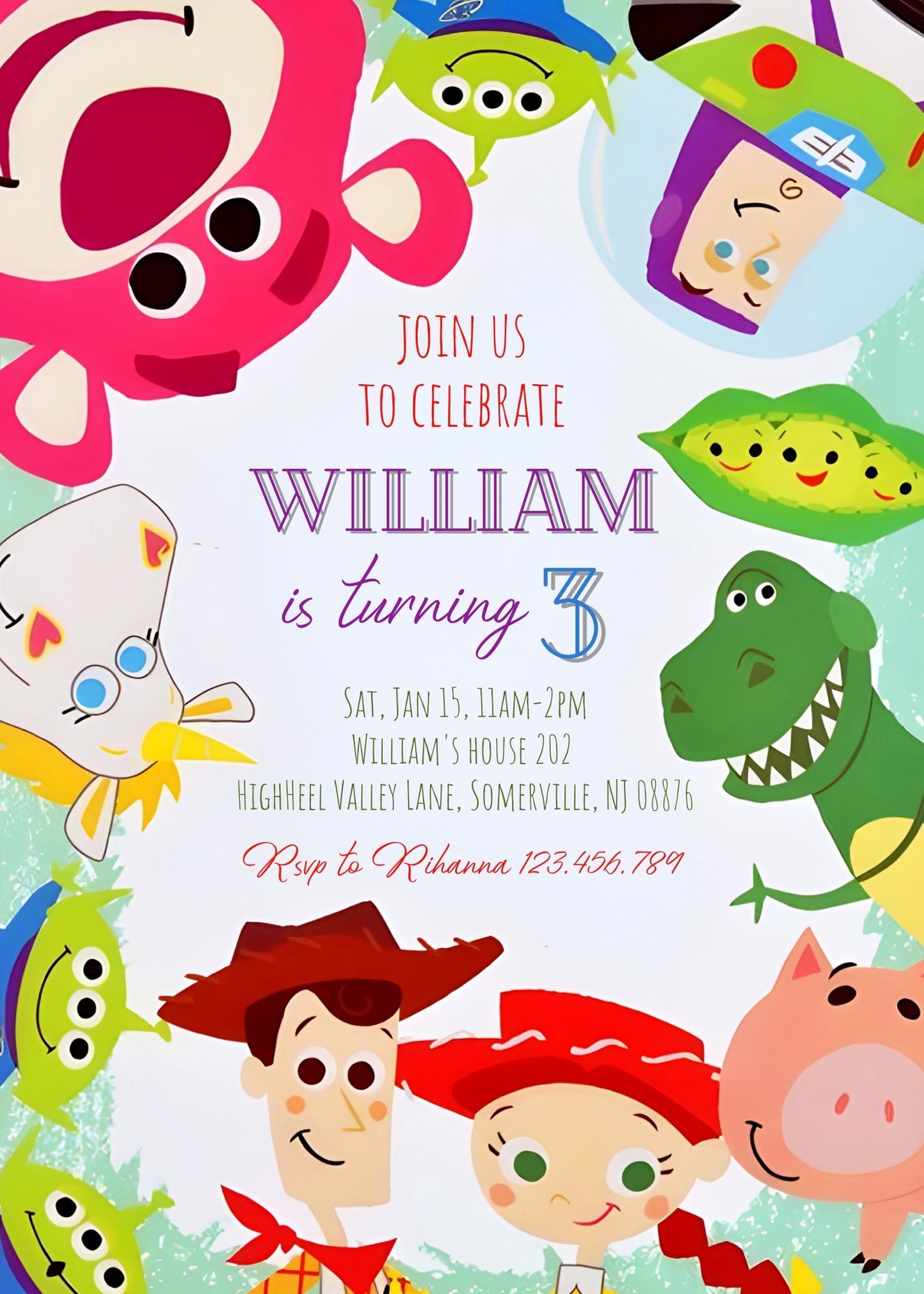 Toy Story Woody customizable invitation template | Share or Print | TK225