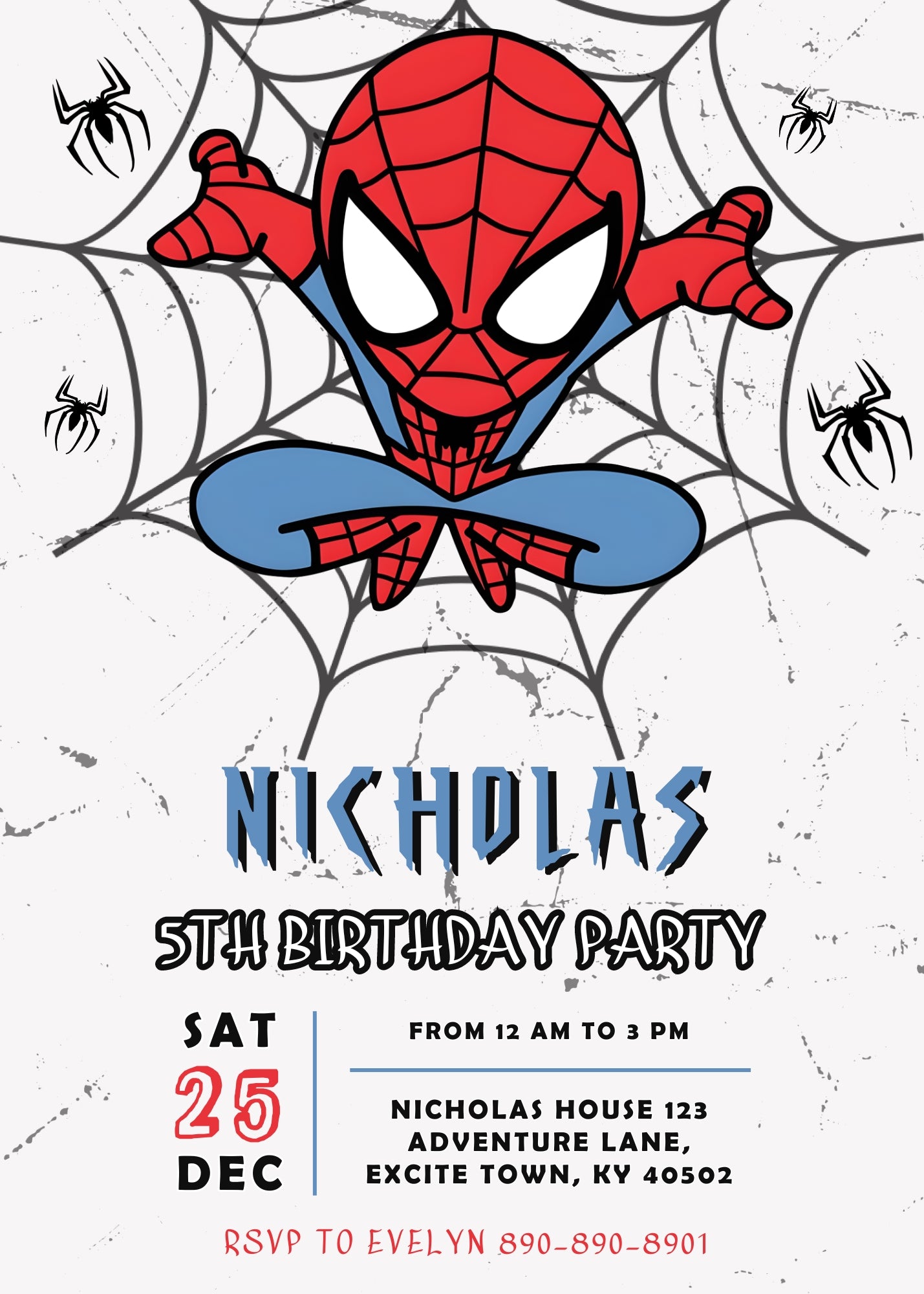 Spidey and His Amazing Friends customizable invitation template | Share or Print | boy | MT178