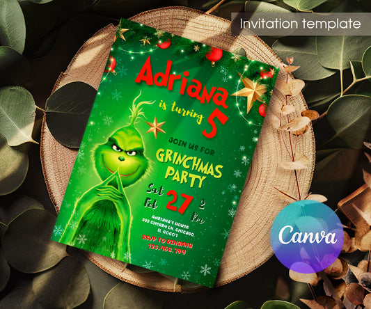 The Grinch  Merry Grinchmas customizable invitation template | Share or Print | CW241