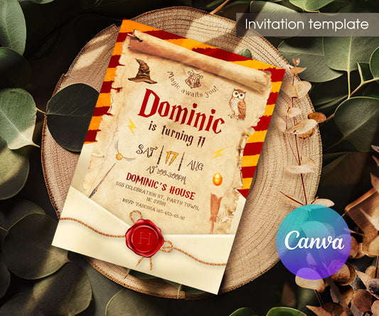 Harry Potter customizable invitation template | Share or Print | YB014
