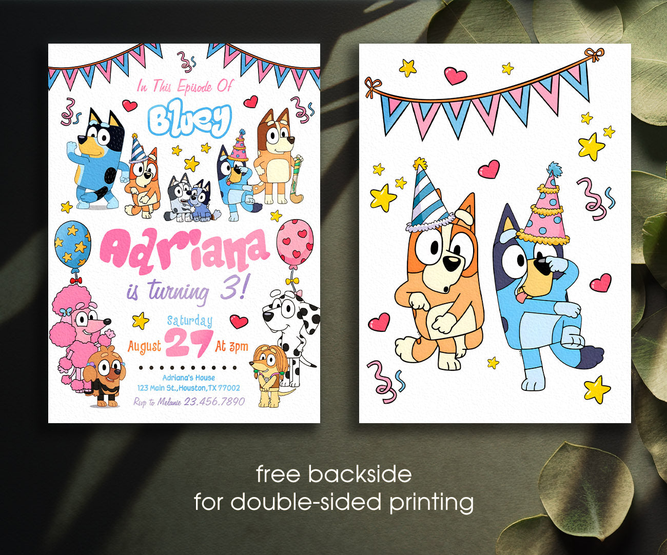 Bluey Bingo customizable invitation template | Share or Print | CI414