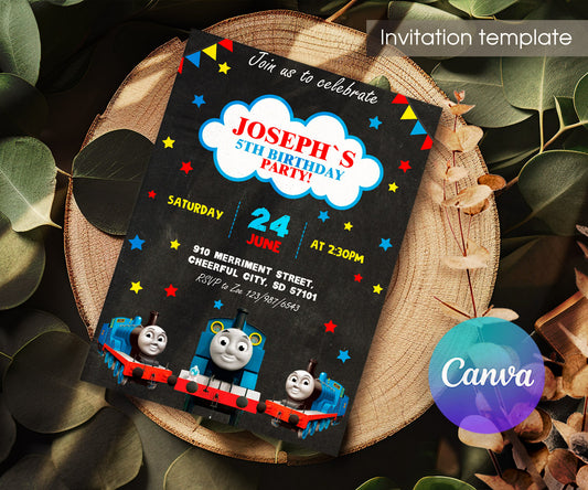 Thomas Train & Friends customizable invitation template | Share or Print | LB683