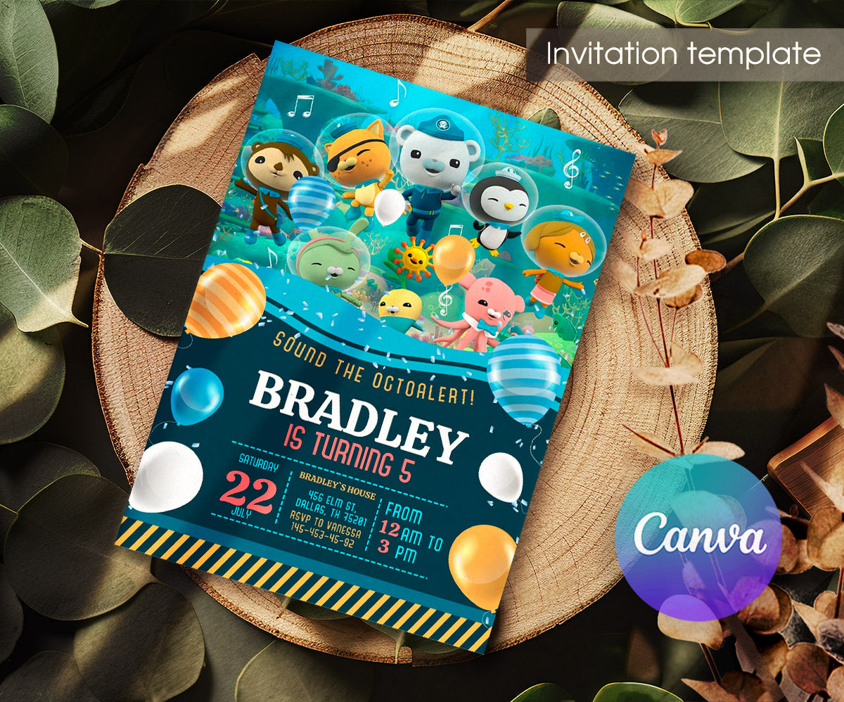 Octonauts customizable invitation template | Share or Print | ZW114