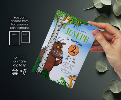 Gruffalo customizable invitation template | Share or Print | AI730
