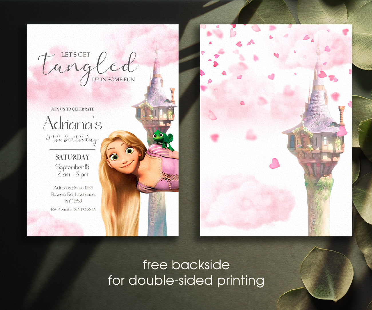 Rapunzel Princess Tangled customizable invitation template | Share or Print | girl | ET857