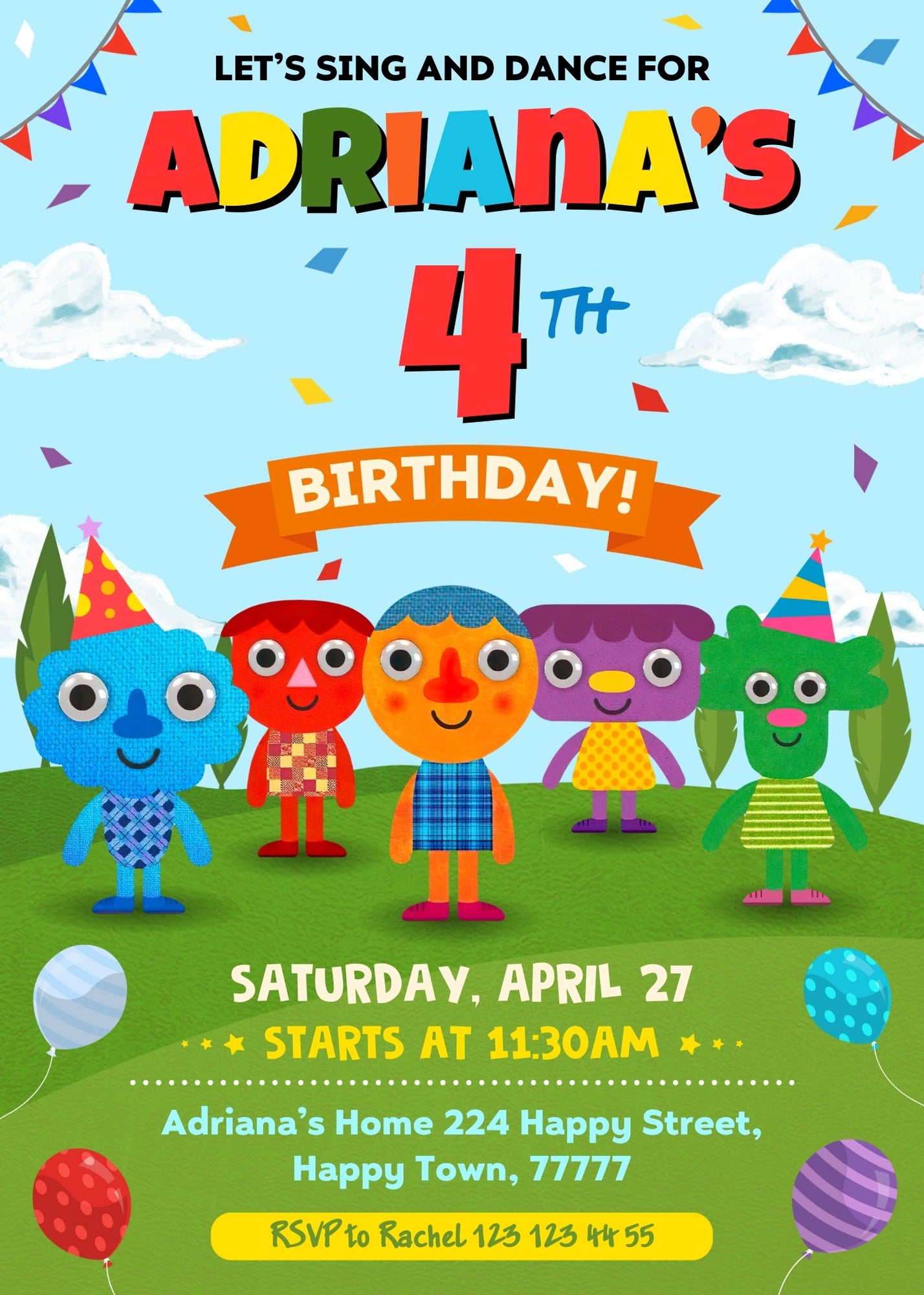 Super Simple Songs customizable invitation template | Share or Print | YL519