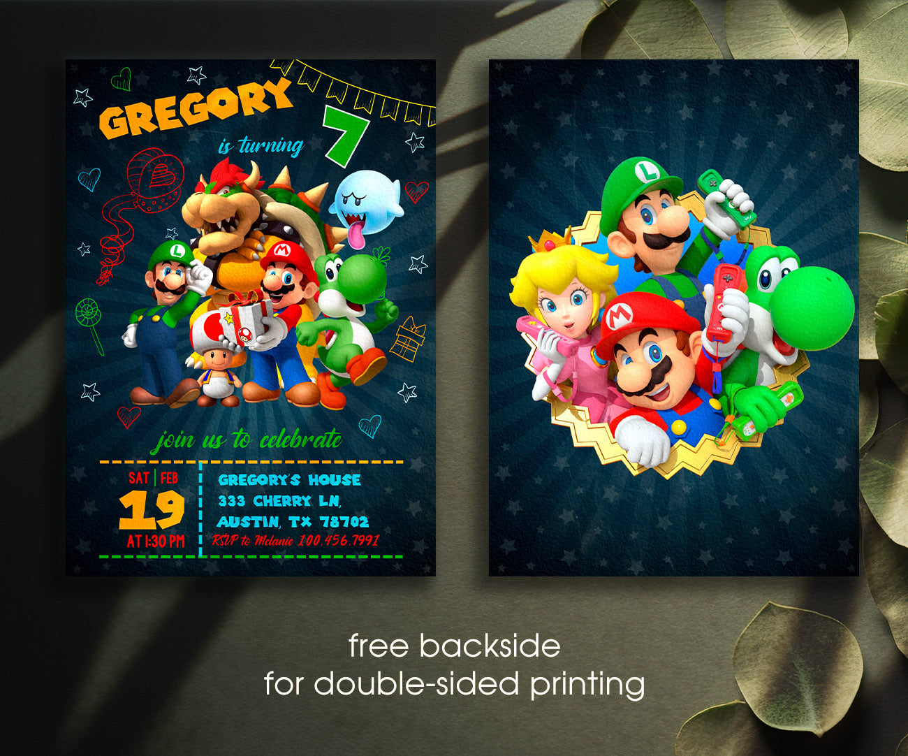 Super Mario Bros customizable invitation template | Share or Print | PU049