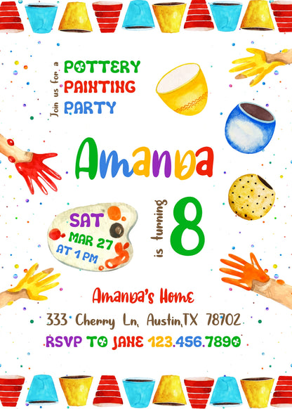 Art Pottery customizable invitation template | Share or Print | girl | NW265
