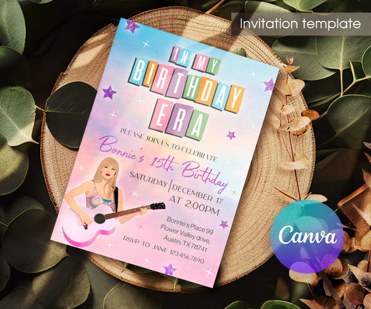 Taylor Swift Eras Tour customizable invitation template | Share or Print | girl | OD948