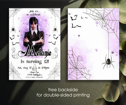 Wednesday Addams customizable invitation template | Share or Print | girl | NK373