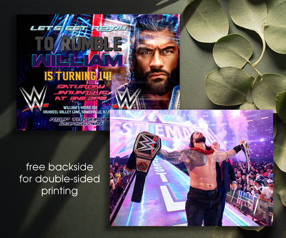 Wrestling WWE WrestleMania customizable invitation template | Share or Print | boy | TY036