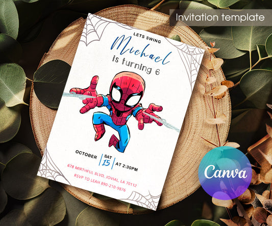 Spidey and His Amazing Friends customizable invitation template | Share or Print | boy | FI277