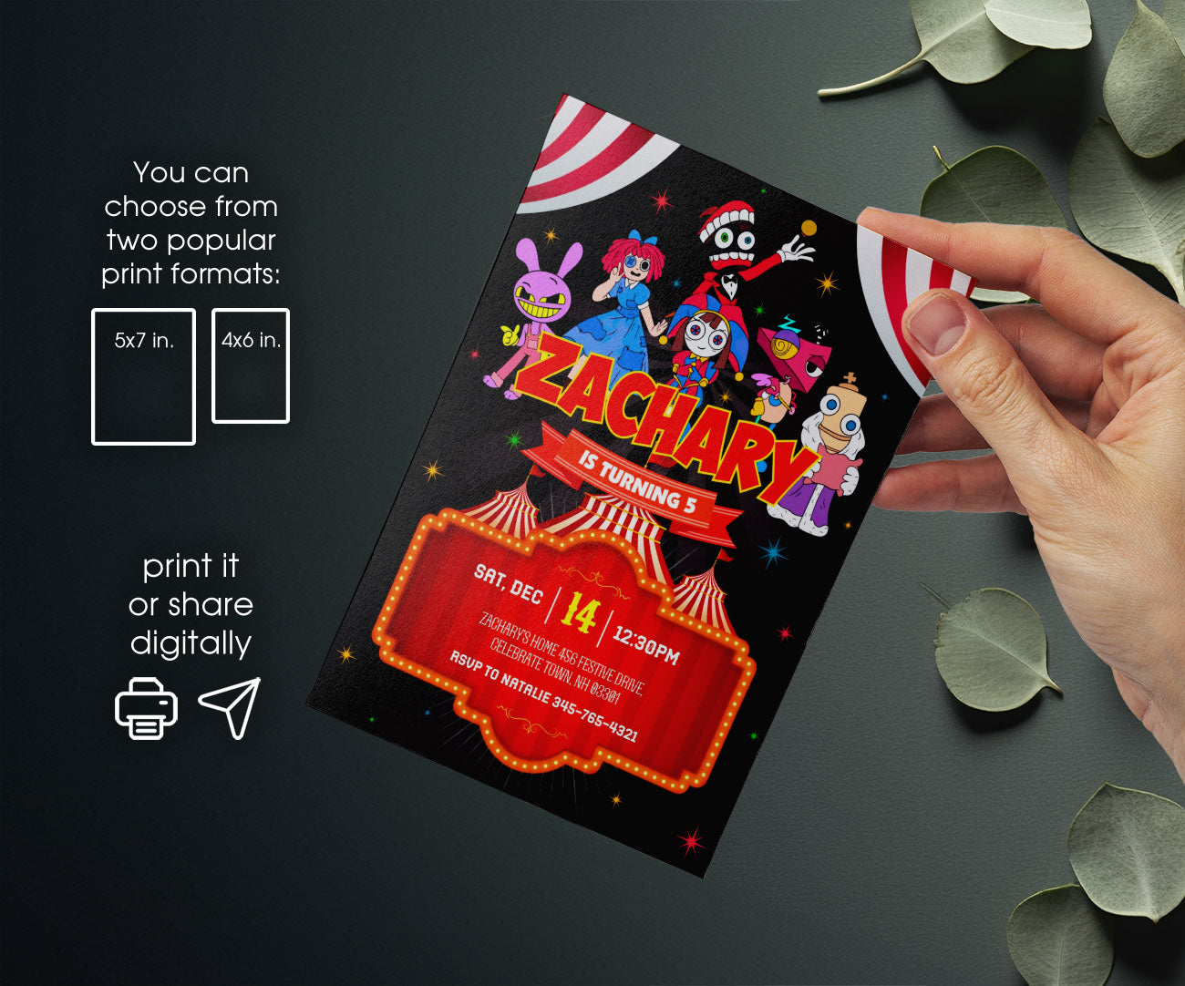 The Amazing Digital Circus customizable invitation template | Share or Print | GT148
