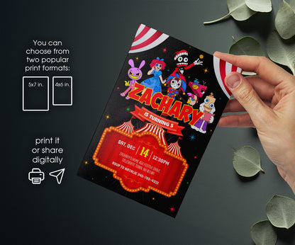 The Amazing Digital Circus customizable invitation template | Share or Print | GT148