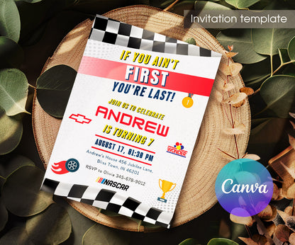 Nascar Ricky Bobby customizable invitation template | Share or Print | boy | EP405