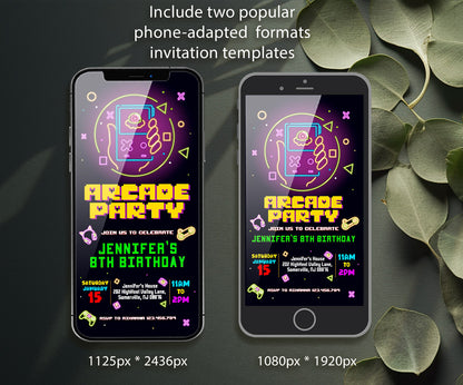 Arcade Gamer customizable invitation template | Share or Print | EE330