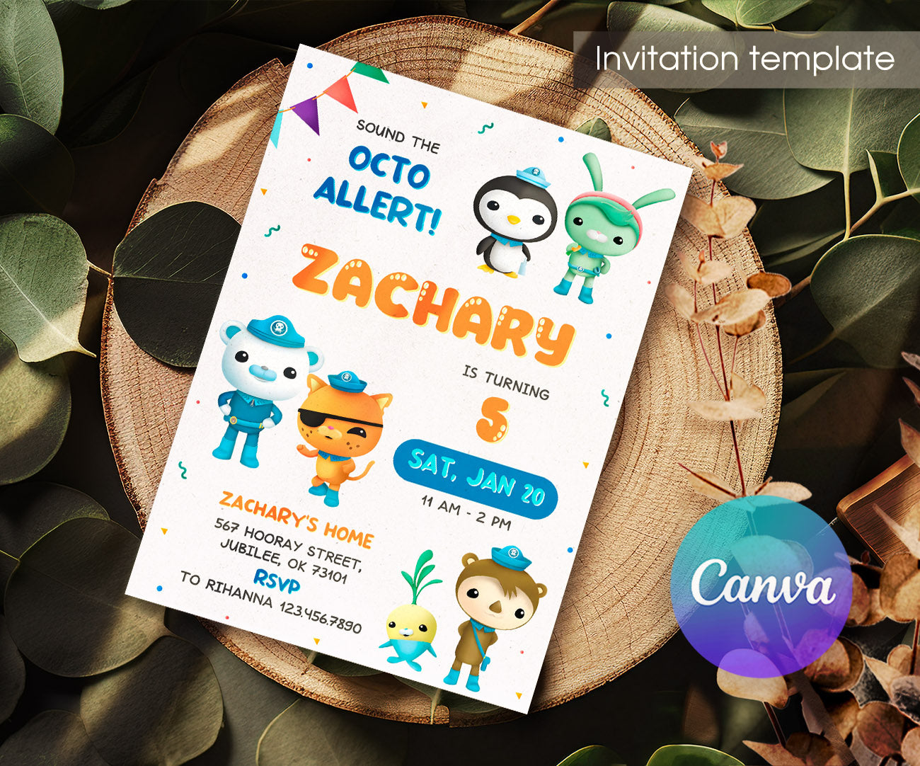 Octonauts customizable invitation template | Share or Print | DU120