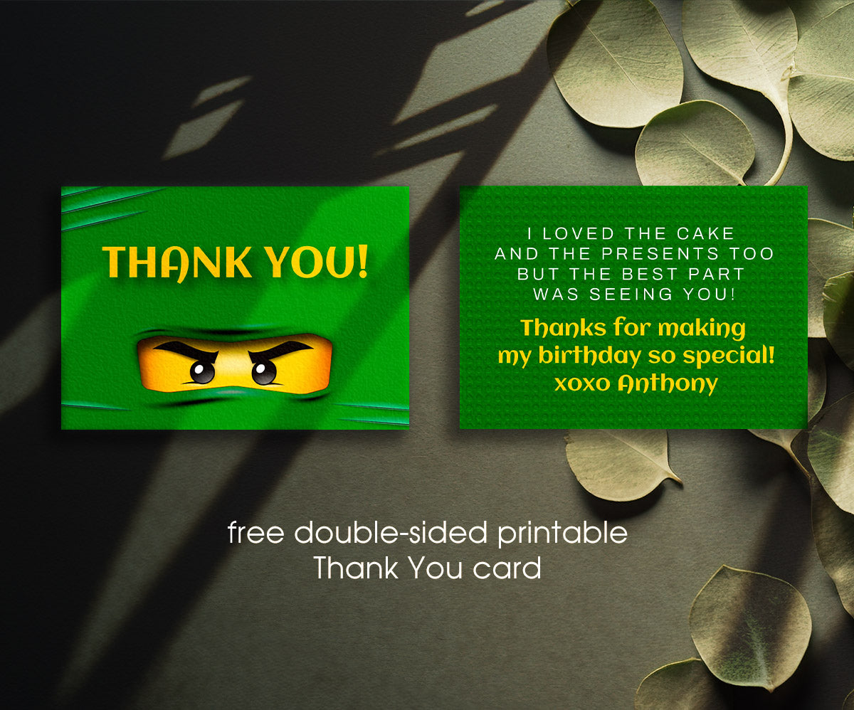 Ninjago Minifigures Lego customizable invitation template | Share or Print | PF763