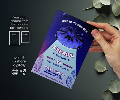 Star Wars Darth Vader customizable invitation template | Share or Print | boy | FB730