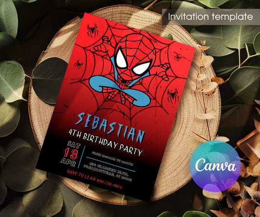 Spidey and His Amazing Friends customizable invitation template | Share or Print | boy | QN548