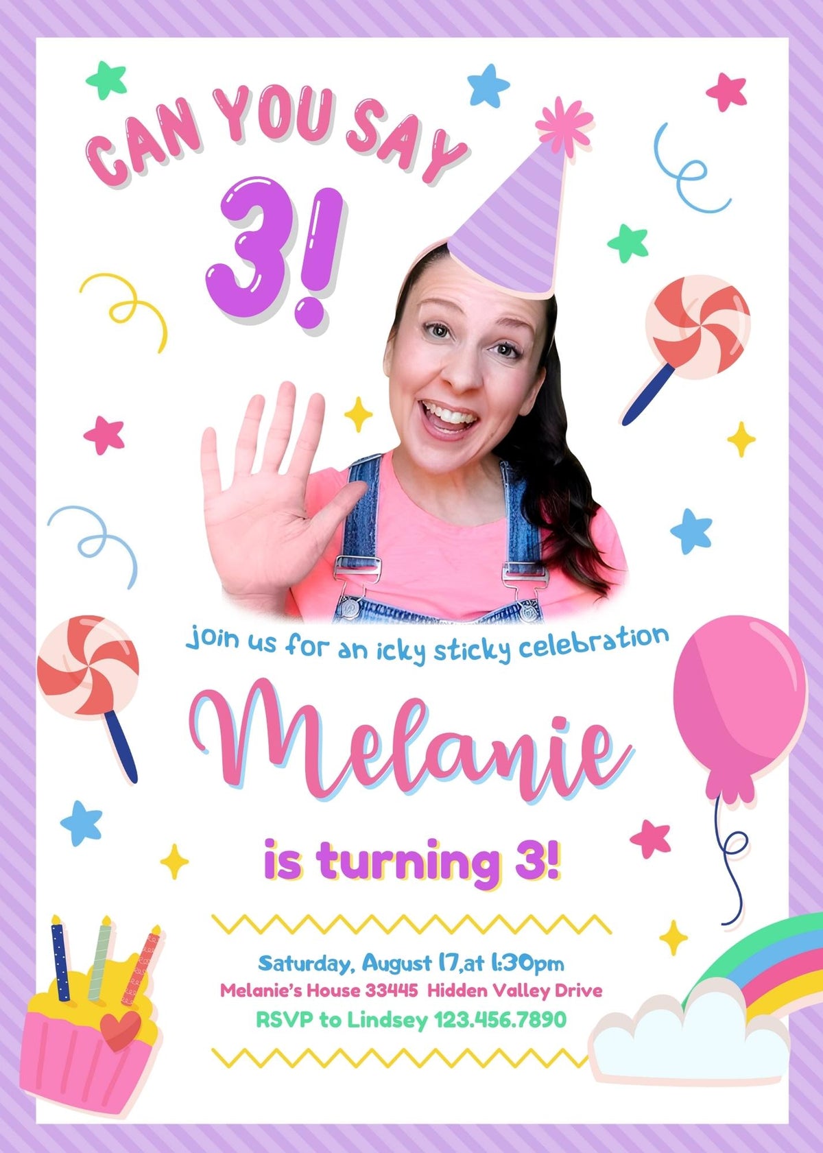 Ms. Rachel customizable invitation template | Share or Print | IZ013