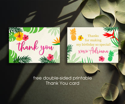 Aloha Luau Party customizable invitation template | Share or Print | girl | NA004