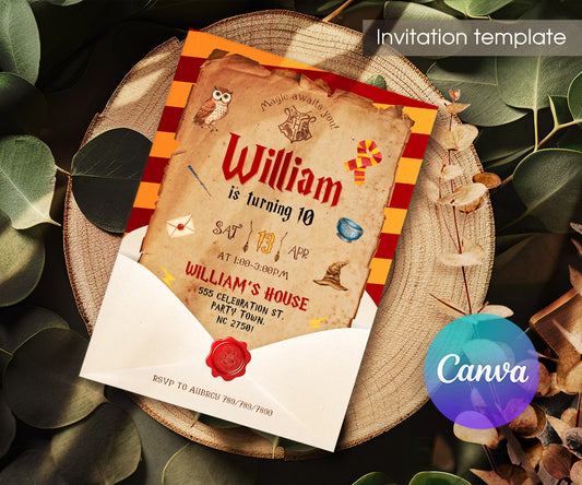 Harry Potter customizable invitation template | Share or Print | XR883