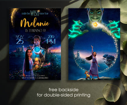 Wish Magic Asha customizable invitation template | Share or Print | girl | YB631