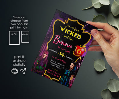 Descendants Disney customizable invitation template | Share or Print | YK851