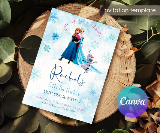 Frozen Elsa customizable invitation template | Share or Print | girl | CA917