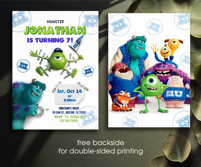 Monsters, Inc. customizable invitation template | Share or Print | TI760