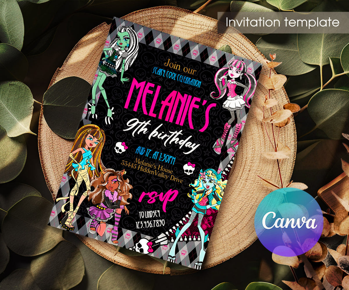 Monster High customizable invitation template | Share or Print | girl | LB746