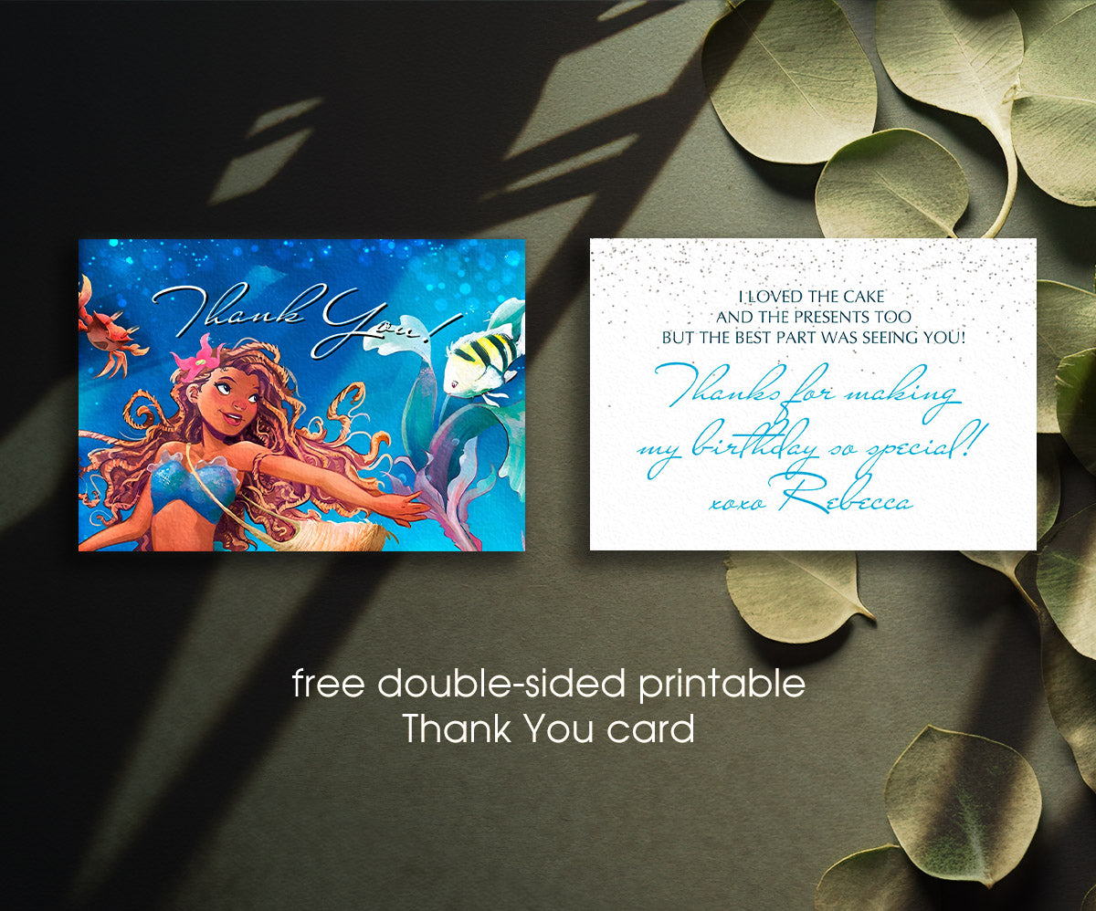 The Little Mermaid Ariel customizable invitation template | Share or Print | girl | EJ693