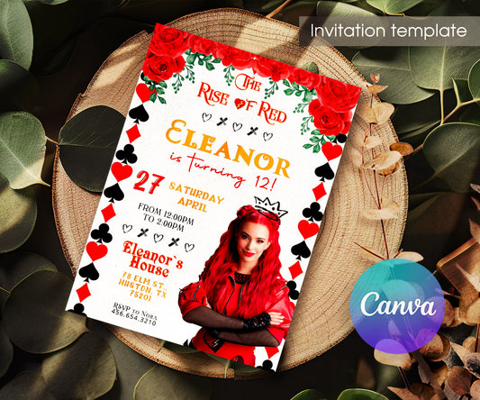 Descendants The Rise of Red Disney customizable invitation template | Share or Print | IT286