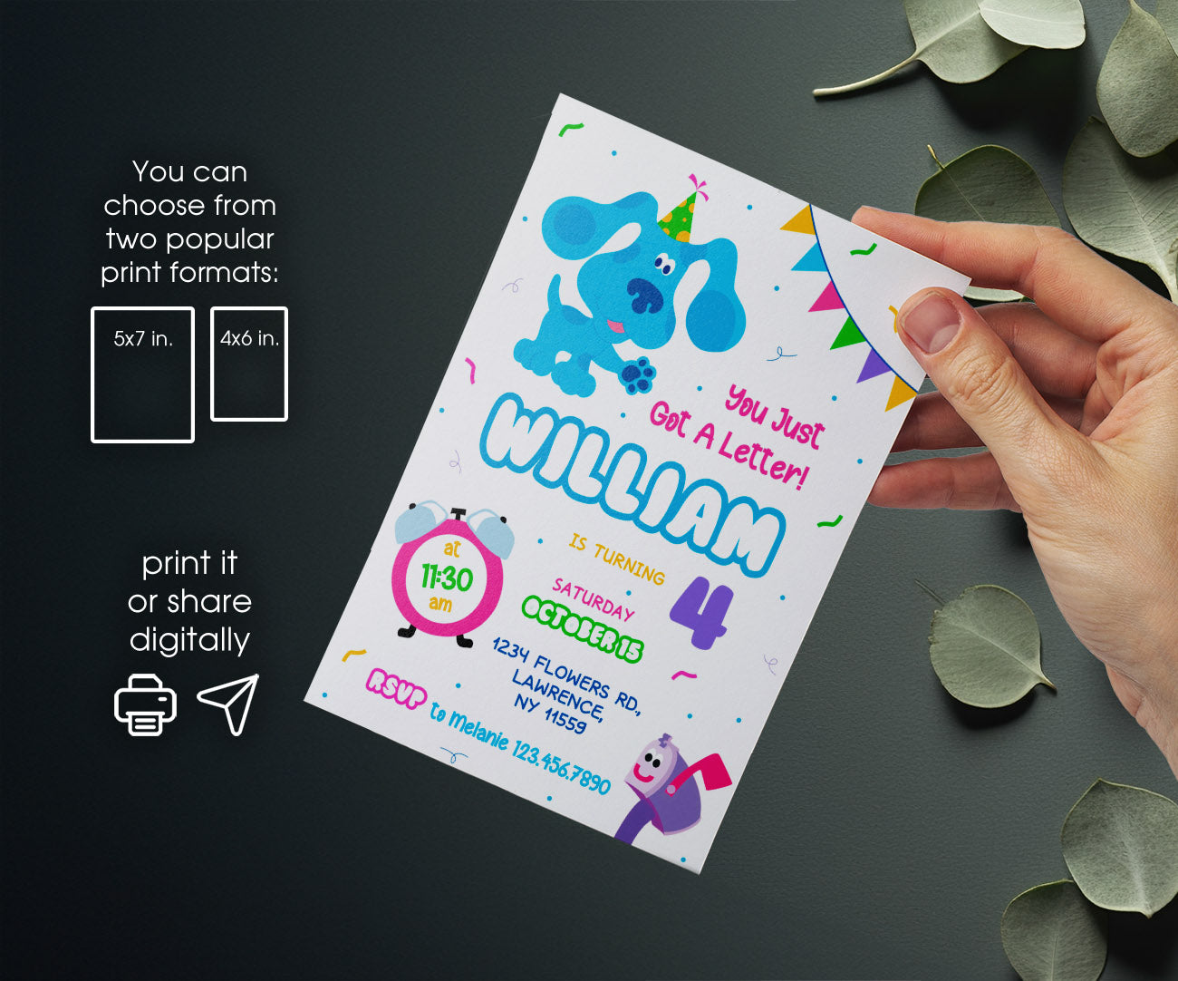 Blue's Clues Puppy customizable invitation template | Share or Print | RU385