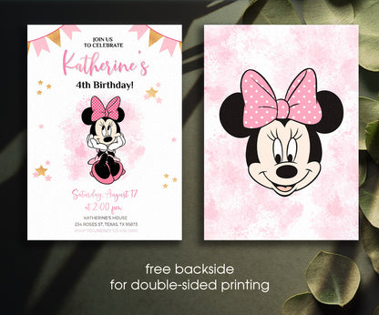 Minnie Mouse Disney Mickey customizable invitation template | Share or Print | girl | SU748