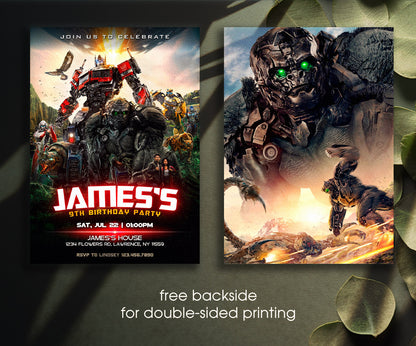Transformers Rescue Bots customizable invitation template | Share or Print | boy | GX364
