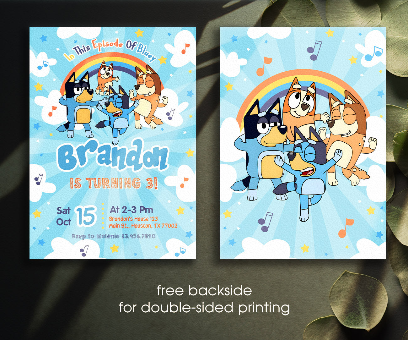 Bluey Bingo customizable invitation template | Share or Print | VD765