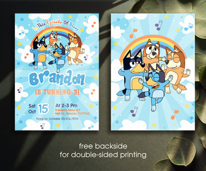 Bluey Bingo customizable invitation template | Share or Print | VD765