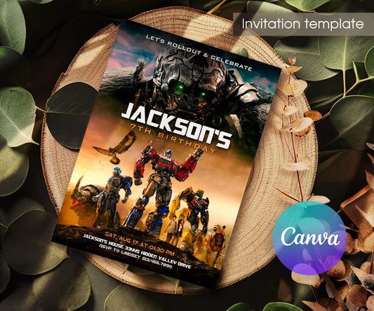 Transformers Rescue Bots customizable invitation template | Share or Print | boy | LM327